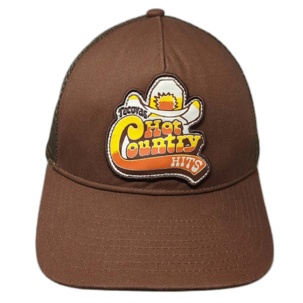 Tecovas Brown One Size Trucker Hat Mesh Snapback Hot Country Hits Logo Patch